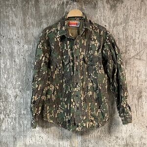 WINCHESTER Men's Vintage 80's Trebark Camo Button Up Shirt Size M